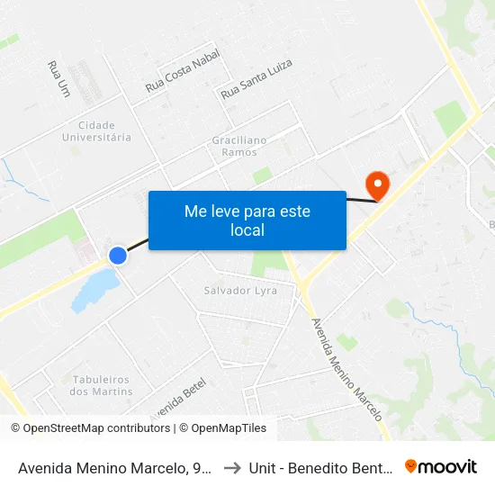 Avenida Menino Marcelo, 996 to Unit - Benedito Bentes map