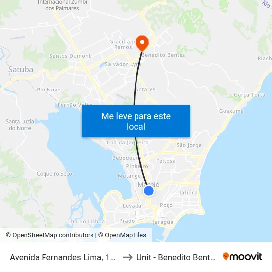 Avenida Fernandes Lima, 175 to Unit - Benedito Bentes map