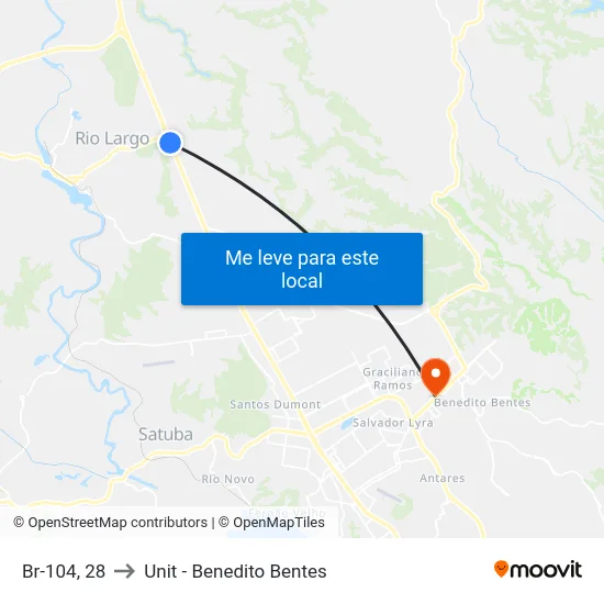 Br-104, 28 to Unit - Benedito Bentes map