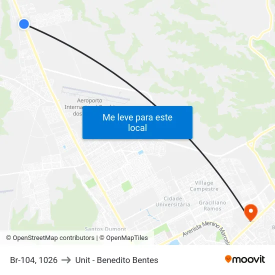 Br-104, 1026 to Unit - Benedito Bentes map