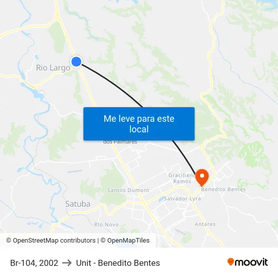 Br-104, 2002 to Unit - Benedito Bentes map