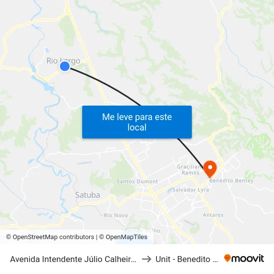 Avenida Intendente Júlio Calheiros, 261-351 to Unit - Benedito Bentes map