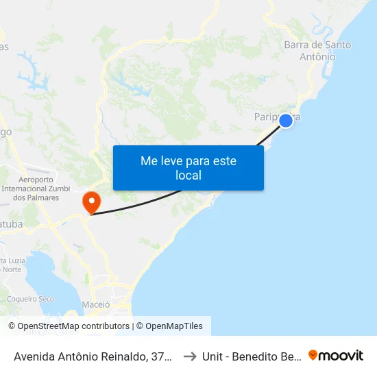 Avenida Antônio Reinaldo, 371-1807 to Unit - Benedito Bentes map