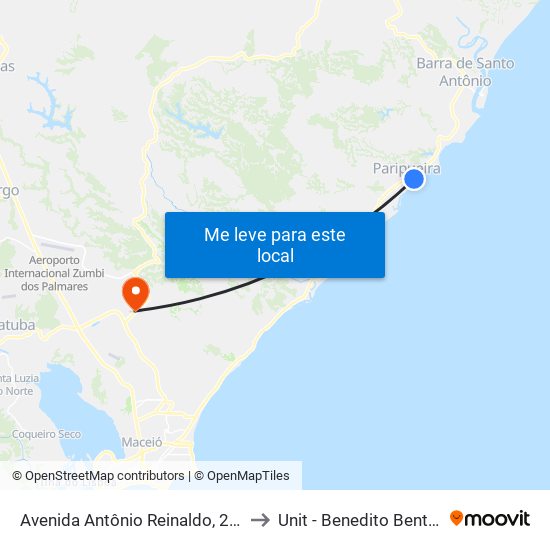 Avenida Antônio Reinaldo, 259 to Unit - Benedito Bentes map