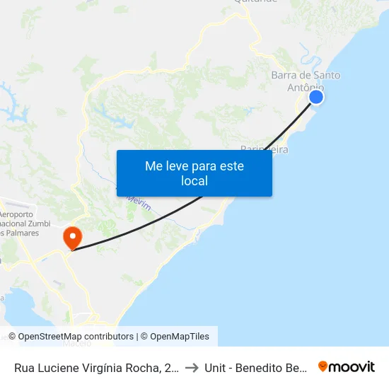 Rua Luciene Virgínia Rocha, 2-106 to Unit - Benedito Bentes map