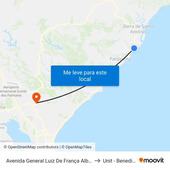 Avenida General Luiz De França Albuquerque, 2909-2953 to Unit - Benedito Bentes map