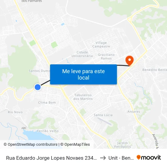 Rua Eduardo Jorge Lopes Novaes 234 Clima Bom Maceió - Al 57071-060 Brasil to Unit - Benedito Bentes map