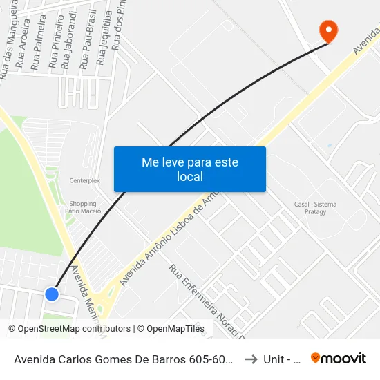Avenida Carlos Gomes De Barros 605-609 - Tabuleiro Do Martins Maceió - Al 57081-010 República Federativa Do Brasil to Unit - Benedito Bentes map