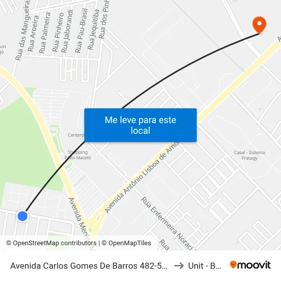 Avenida Carlos Gomes De Barros 482-500 - Tabuleiro Do Martins Maceió - Al 57081-010 Brasil to Unit - Benedito Bentes map