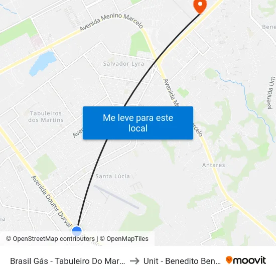 Brasil Gás - Tabuleiro Do Martins to Unit - Benedito Bentes map