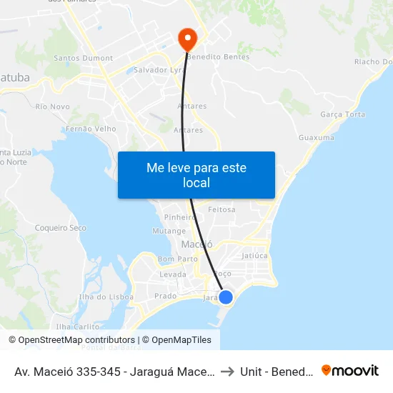 Av. Maceió 335-345 - Jaraguá Maceió - Al 57022-080 Brasil to Unit - Benedito Bentes map