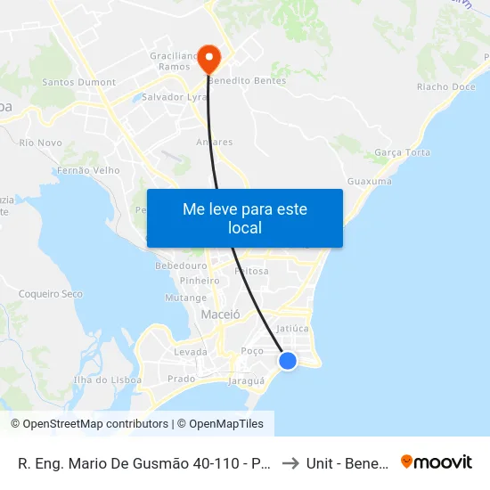 R. Eng. Mario De Gusmão 40-110 - Ponta Verde Maceió - Al Brasil to Unit - Benedito Bentes map