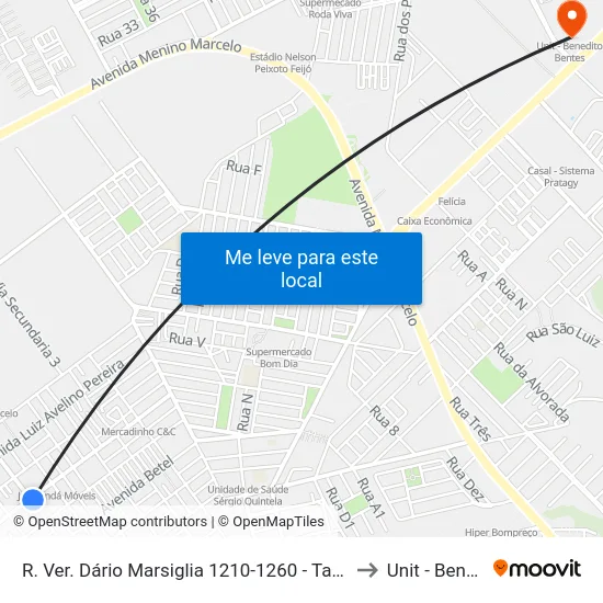 R. Ver. Dário Marsiglia 1210-1260 - Tabuleiro Do Martins Maceió - Al Brasil to Unit - Benedito Bentes map