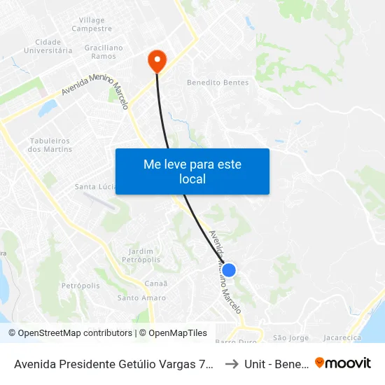 Avenida Presidente Getúlio Vargas 70 Serraria Maceió - Alagoas Brasil to Unit - Benedito Bentes map