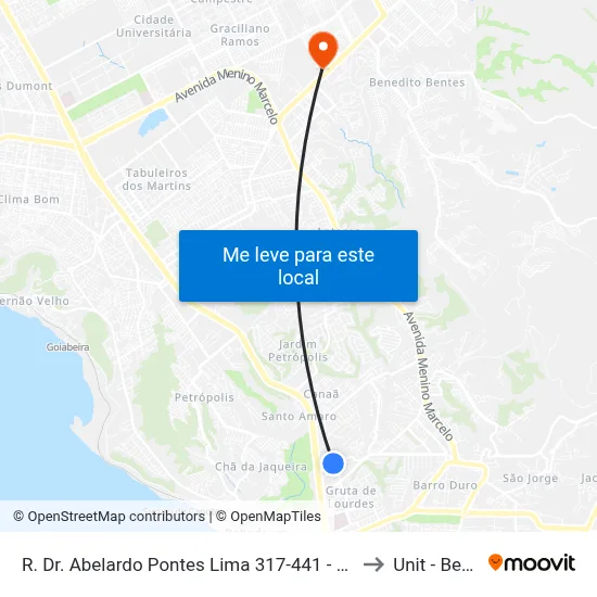 R. Dr. Abelardo Pontes Lima 317-441 - Gruta De Lourdes Maceió - Al 57052-695 Brasil to Unit - Benedito Bentes map