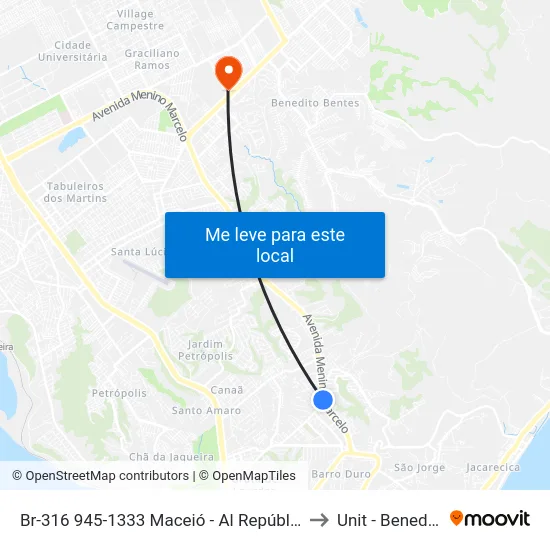 Br-316 945-1333 Maceió - Al República Federativa Do Brasil to Unit - Benedito Bentes map