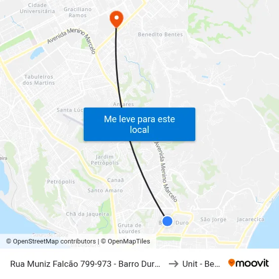 Rua Muniz Falcão 799-973 - Barro Duro Maceió - Al República Federativa Do Brasil to Unit - Benedito Bentes map