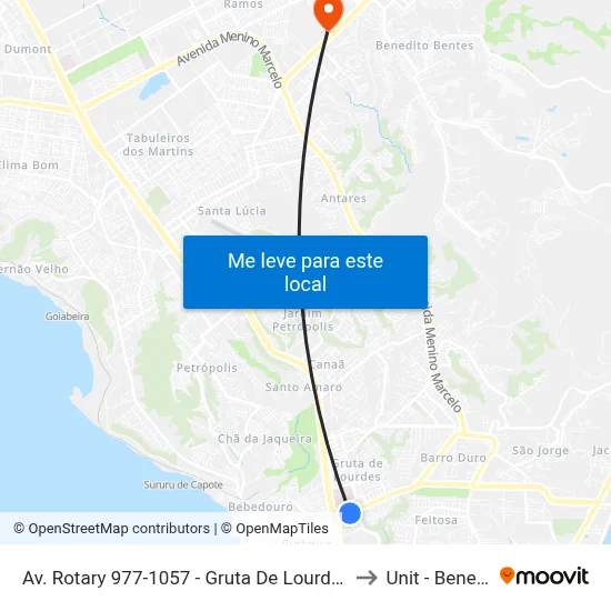 Av. Rotary 977-1057 - Gruta De Lourdes Maceió - Al 57052-480 Brasil to Unit - Benedito Bentes map