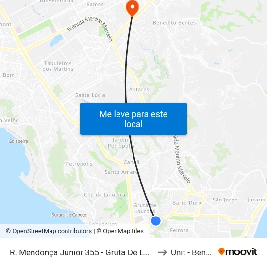 R. Mendonça Júnior 355 - Gruta De Lourdes Maceió - Al 57052-480 Brasil to Unit - Benedito Bentes map