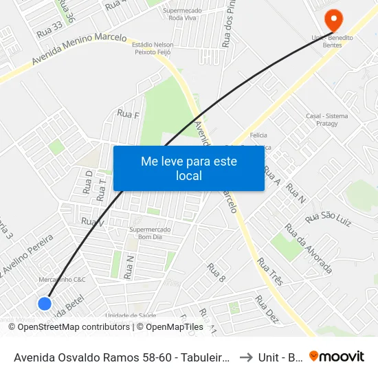 Avenida Osvaldo Ramos 58-60 - Tabuleiro Do Martins Maceió - Al 57082-820 República Federativa Do Brasil to Unit - Benedito Bentes map