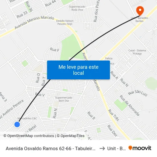 Avenida Osvaldo Ramos 62-66 - Tabuleiro Do Martins Maceió - Al 57082-820 República Federativa Do Brasil to Unit - Benedito Bentes map