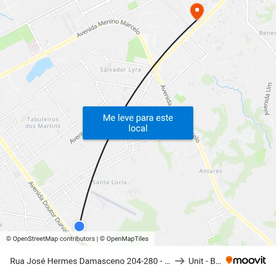 Rua José Hermes Damasceno 204-280 - Santa Lúcia Maceió - Al 57082-010 República Federativa Do Brasil to Unit - Benedito Bentes map
