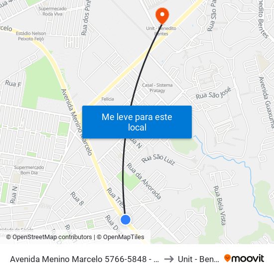 Avenida Menino Marcelo 5766-5848 - Barro Duro Maceió - Al 57081-385 Brasil to Unit - Benedito Bentes map