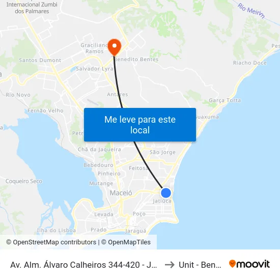 Av. Alm. Álvaro Calheiros 344-420 - Jatiúca Maceió - Al 57035-558 Brasil to Unit - Benedito Bentes map
