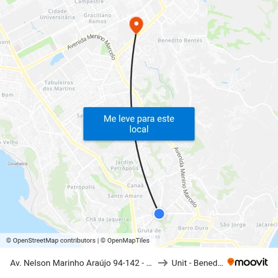Av. Nelson Marinho Araújo 94-142 - Serraria Maceió - Al Brasil to Unit - Benedito Bentes map