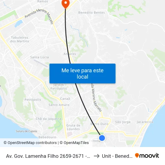 Av. Gov. Lamenha Filho 2659-2671 - Feitosa Maceió - Al Brasil to Unit - Benedito Bentes map