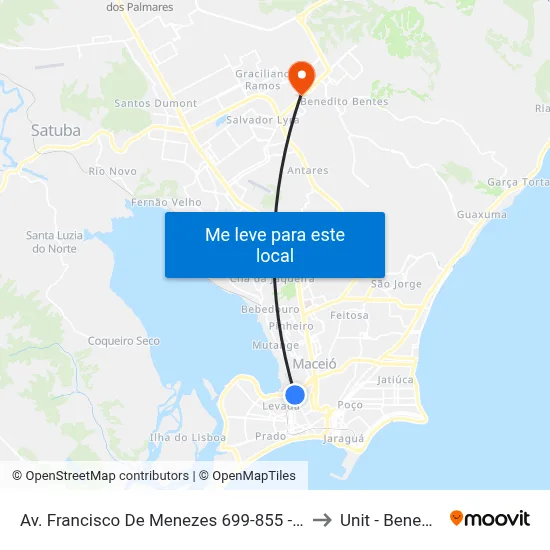 Av. Francisco De Menezes 699-855 - Levada Maceió - Al Brasil to Unit - Benedito Bentes map