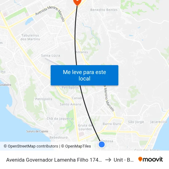 Avenida Governador Lamenha Filho 1742-1808 - ????? Maceió - Al República Federativa Do Brasil to Unit - Benedito Bentes map