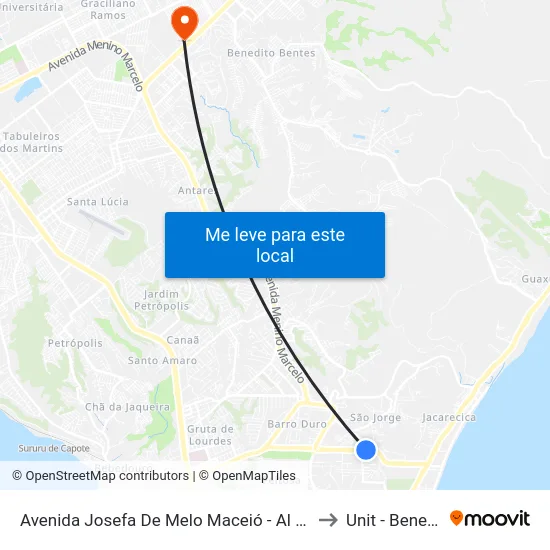 Avenida Josefa De Melo Maceió - Al República Federativa Do Brasil to Unit - Benedito Bentes map