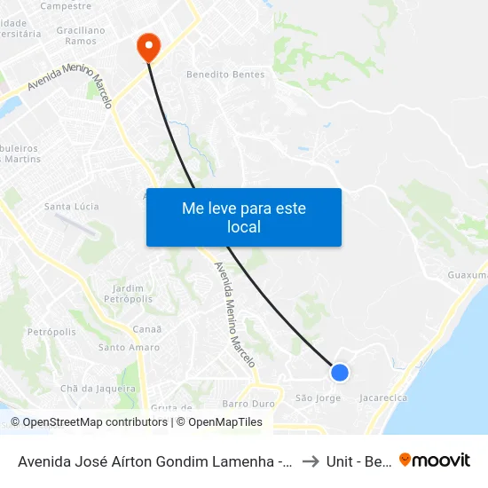 Avenida José Aírton Gondim Lamenha - São Jorge Maceió - Al República Federativa Do Brasil to Unit - Benedito Bentes map