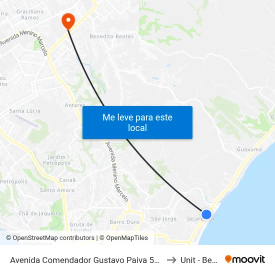 Avenida Comendador Gustavo Paiva 5591-5747 - Cruz Das Almas Maceió - Al Brasil to Unit - Benedito Bentes map