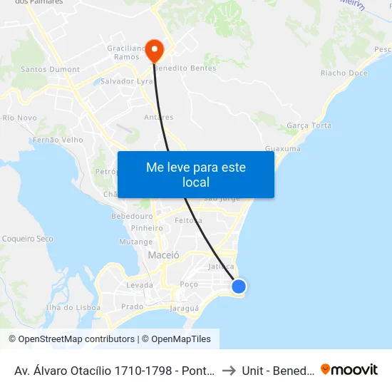 Av. Álvaro Otacílio 1710-1798 - Ponta Verde Maceió - Al Brazil to Unit - Benedito Bentes map