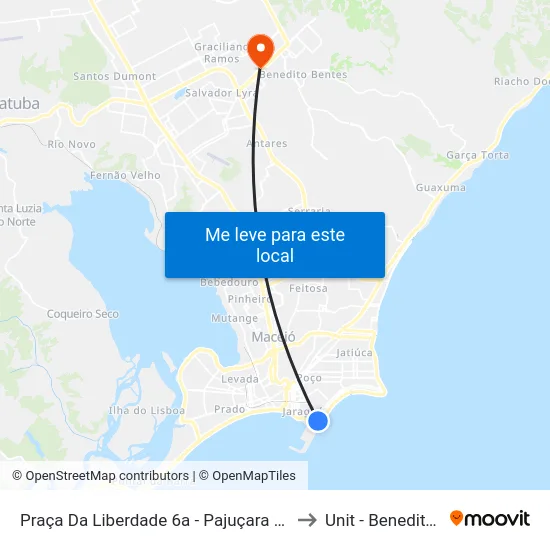 Praça Da Liberdade 6a - Pajuçara Maceió - Al Brasil to Unit - Benedito Bentes map