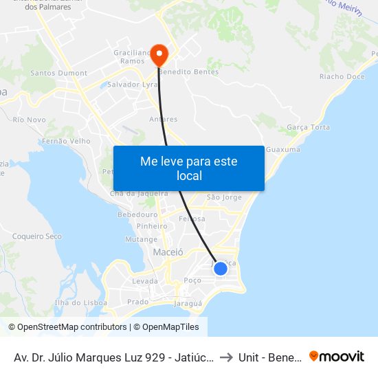 Av. Dr. Júlio Marques Luz 929 - Jatiúca Maceió - Al 57035-700 Brasil to Unit - Benedito Bentes map