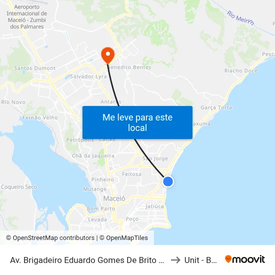 Av. Brigadeiro Eduardo Gomes De Brito 846-962 - Cruz Das Almas Maceió - Al 57038-230 Brasil to Unit - Benedito Bentes map