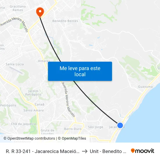 R. R 33-241 - Jacarecica Maceió - Al Brasil to Unit - Benedito Bentes map