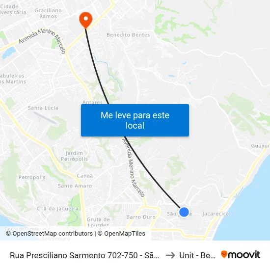 Rua Presciliano Sarmento 702-750 - São Jorge Maceió - Al República Federativa Do Brasil to Unit - Benedito Bentes map