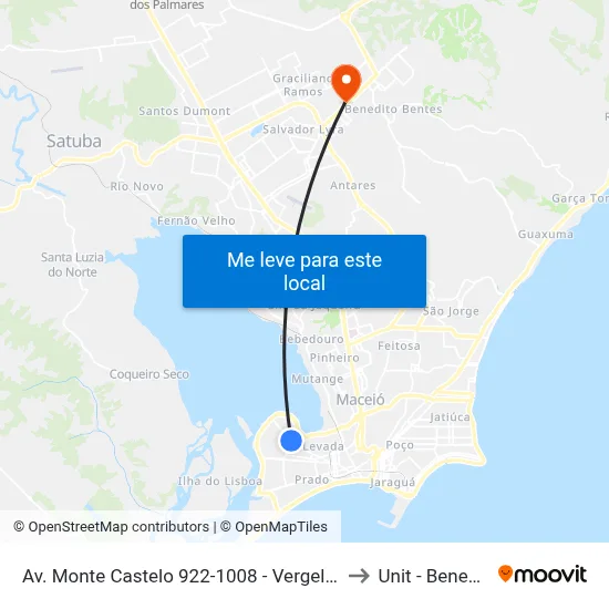 Av. Monte Castelo 922-1008 - Vergel Do Lago Maceió - Al Brasil to Unit - Benedito Bentes map