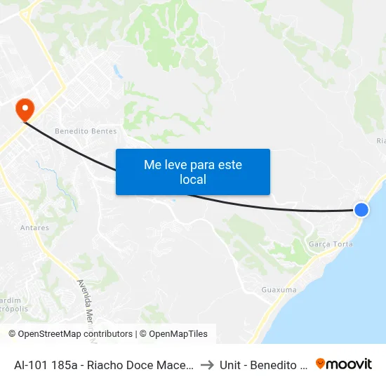 Al-101 185a - Riacho Doce Maceió - Al Brasil to Unit - Benedito Bentes map