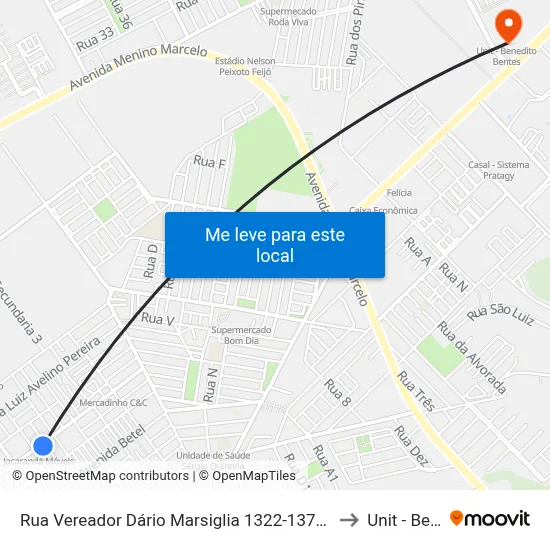 Rua Vereador Dário Marsiglia 1322-1374 - Tabuleiro Do Martins Maceió - Al 57081-020 Brasil to Unit - Benedito Bentes map
