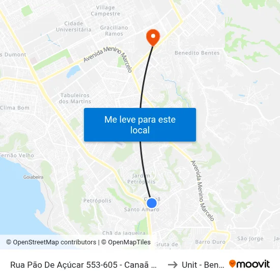 Rua Pão De Açúcar 553-605 - Canaã Maceió - Al República Federativa Do Brasil to Unit - Benedito Bentes map