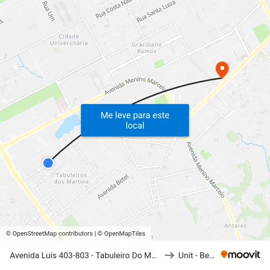 Avenida Luís 403-803 - Tabuleiro Do Martins Maceió - Al República Federativa Do Brasil to Unit - Benedito Bentes map