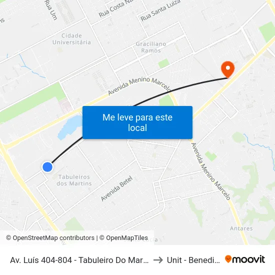 Av. Luís 404-804 - Tabuleiro Do Martins Maceió - Al Brasil to Unit - Benedito Bentes map