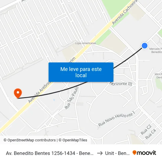 Av. Benedito Bentes 1256-1434 - Benedito Bentes Maceió - Al 57084-800 Brasil to Unit - Benedito Bentes map