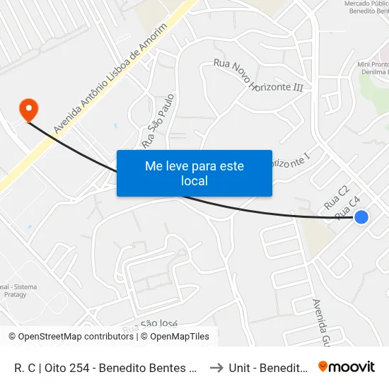 R. C | Oito 254 - Benedito Bentes Maceió - Al Brasil to Unit - Benedito Bentes map