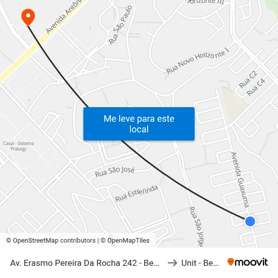 Av. Erasmo Pereira Da Rocha 242 - Benedito Bentes Maceió - Al 57084-390 Brasil to Unit - Benedito Bentes map